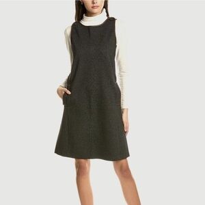 J. McLaughlin black brown tweed Dinah shift sleeveless dress Womens size s small